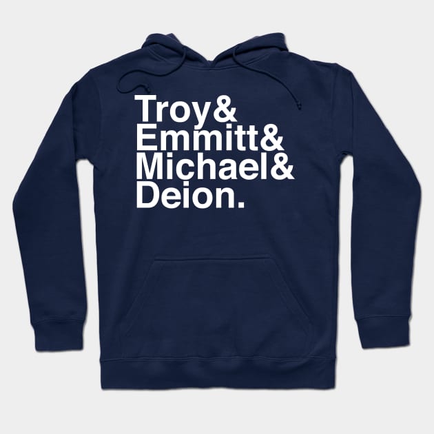 Troy & Emmitt & Michael & Deion Hoodie by Carl Cordes